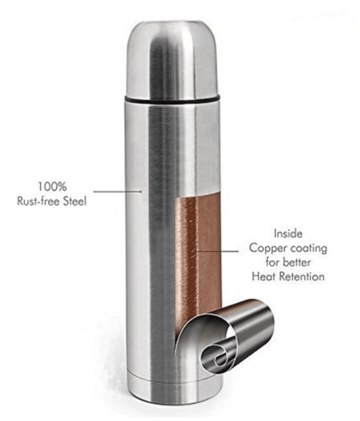 Milton Plain Lid 500 Thermosteel 24 Hours Hot and Cold Leak Proof Water Bottle for Office, Gym, Home, Kitchen, Hiking, Trekking, Travel - 1 Piece, 500 ml, Silver - Image 2